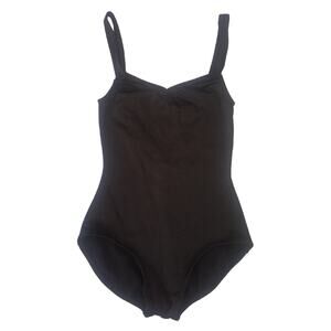 Harmonie ladies' shiny black V-back tank leotard